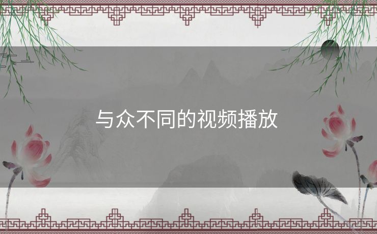与众不同的视频播放 与众不同的视频播放