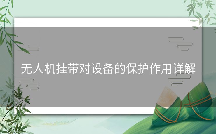 无人机挂带对设备的保护作用详解 无人机挂带对设备的保护作用详解
