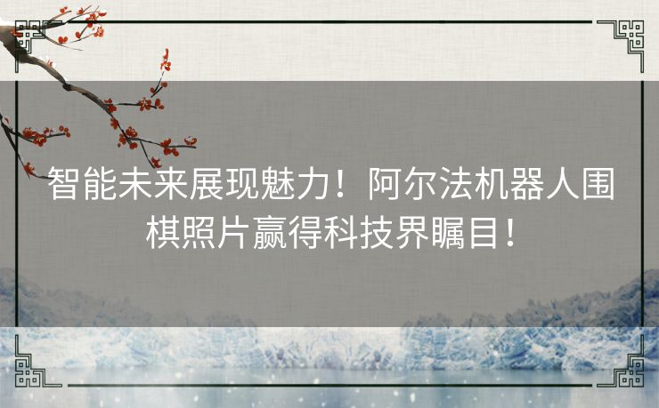 智能未来展现魅力!阿尔法机器人围棋照片赢得科技界瞩目! 智能未来展现魅力!阿尔法机器人围棋照片赢得科技界瞩目!