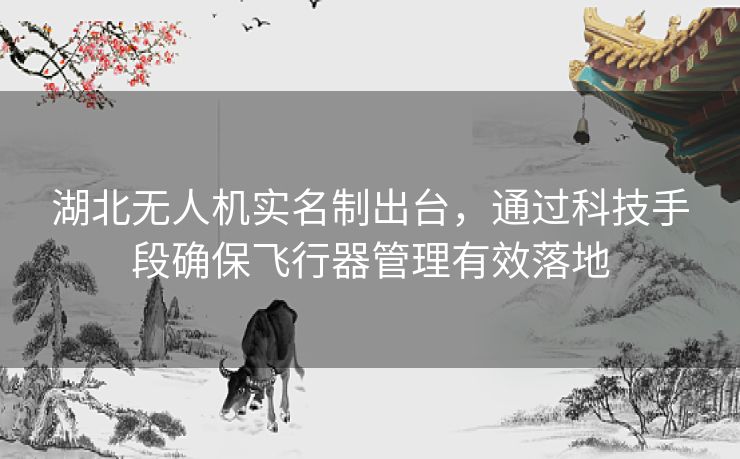 湖北无人机实名制出台,通过科技手段确保飞行器管理有效落地 湖北无人机实名制出台,通过科技手段确保飞行器管理有效落地