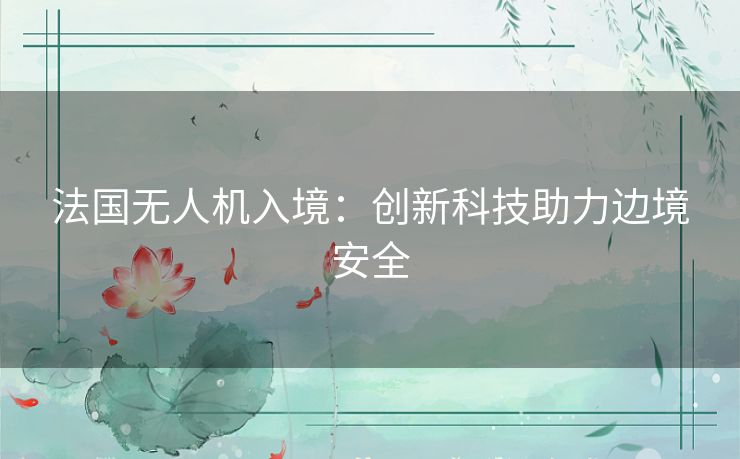 法国无人机入境:创新科技助力边境安全 法国无人机入境:创新科技助力边境安全