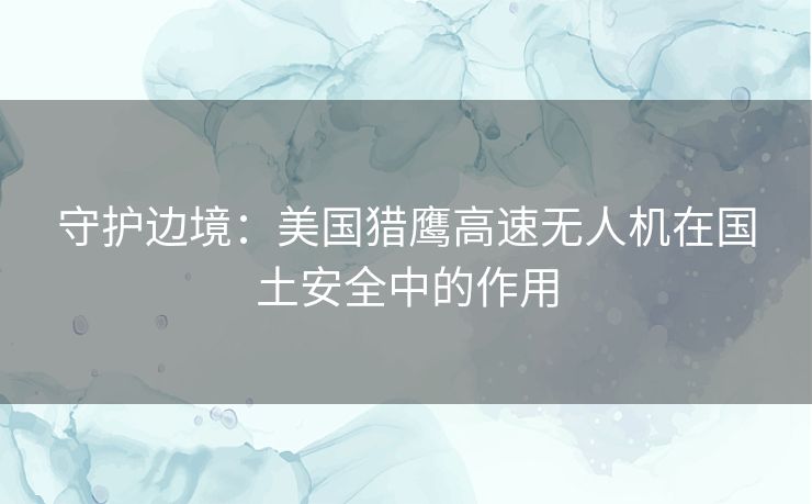 守护边境:美国猎鹰高速无人机在国土安全中的作用 守护边境:美国猎鹰高速无人机在国土安全中的作用