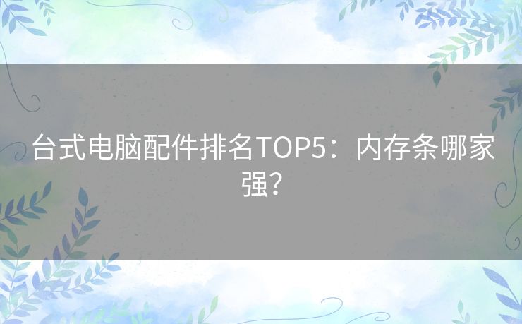 台式电脑配件排名TOP5:内存条哪家强? 台式电脑配件排名TOP5:内存条哪家强?