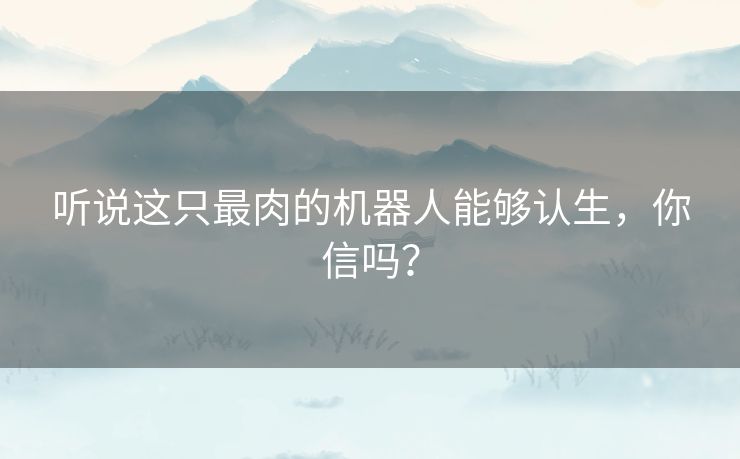 听说这只最肉的机器人能够认生,你信吗? 听说这只最肉的机器人能够认生,你信吗?