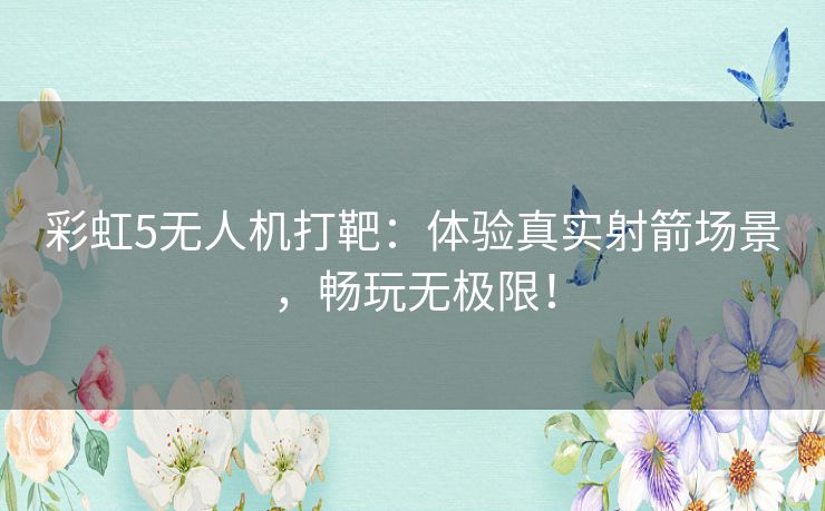 彩虹5无人机打靶:体验真实射箭场景,畅玩无极限! 彩虹5无人机打靶:体验真实射箭场景,畅玩无极限!