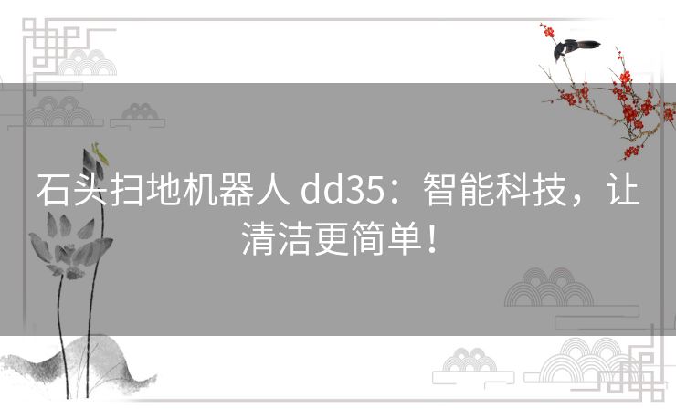 石头扫地机器人 dd35:智能科技,让清洁更简单! 石头扫地机器人 dd35:智能科技,让清洁更简单!