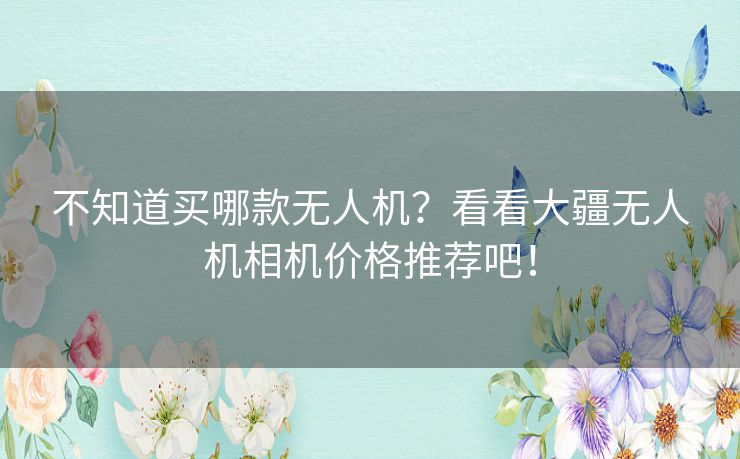 不知道买哪款无人机?看看大疆无人机相机价格推荐吧! 不知道买哪款无人机?看看大疆无人机相机价格推荐吧!