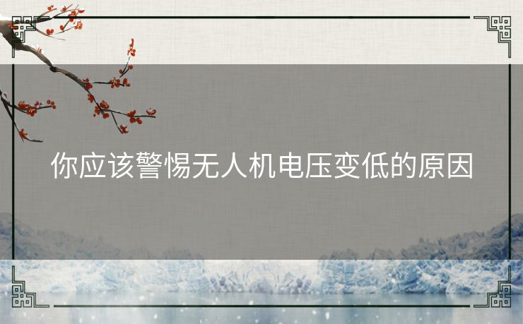 你应该警惕无人机电压变低的原因 你应该警惕无人机电压变低的原因