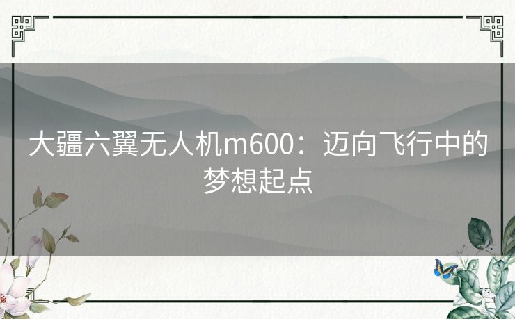 大疆六翼无人机m600:迈向飞行中的梦想起点 大疆六翼无人机m600:迈向飞行中的梦想起点