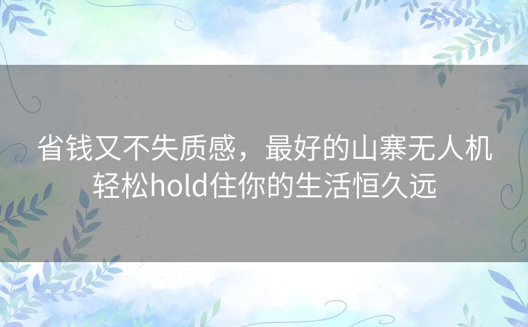 省钱又不失质感,最好的山寨无人机轻松hold住你的生活恒久远 省钱又不失质感,最好的山寨无人机轻松hold住你的生活恒久远