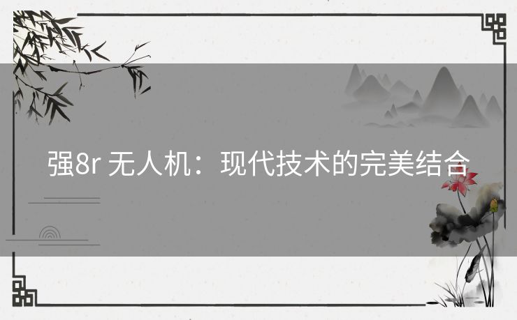 强8r 无人机：现代技术的完美结合