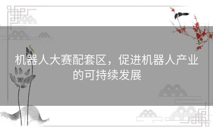 机器人大赛配套区,促进机器人产业的可持续发展 机器人大赛配套区,促进机器人产业的可持续发展