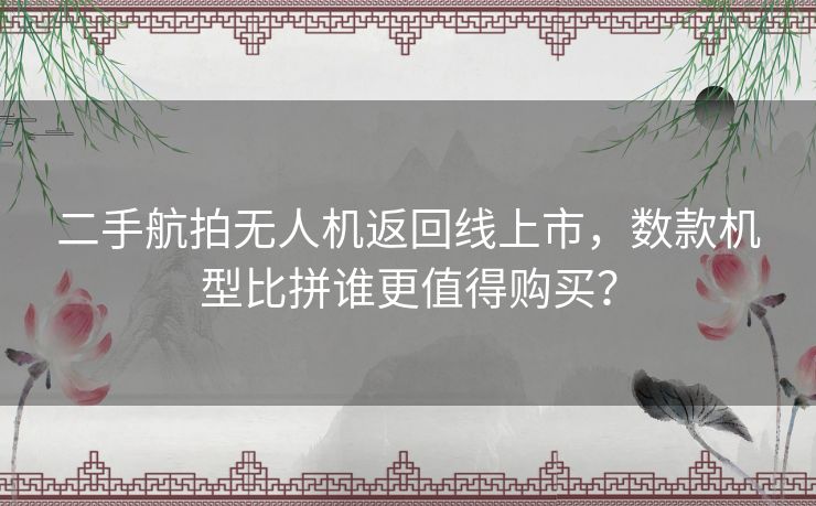 二手航拍无人机返回线上市,数款机型比拼谁更值得购买? 二手航拍无人机返回线上市,数款机型比拼谁更值得购买?
