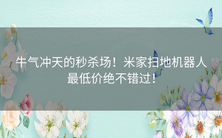 牛气冲天的秒杀场!米家扫地机器人最低价绝不错过! 牛气冲天的秒杀场!米家扫地机器人最低价绝不错过!