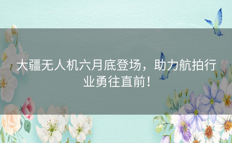 大疆无人机六月底登场,助力航拍行业勇往直前! 大疆无人机六月底登场,助力航拍行业勇往直前!