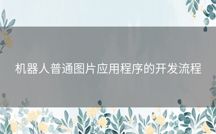 机器人普通图片应用程序的开发流程 机器人普通图片应用程序的开发流程