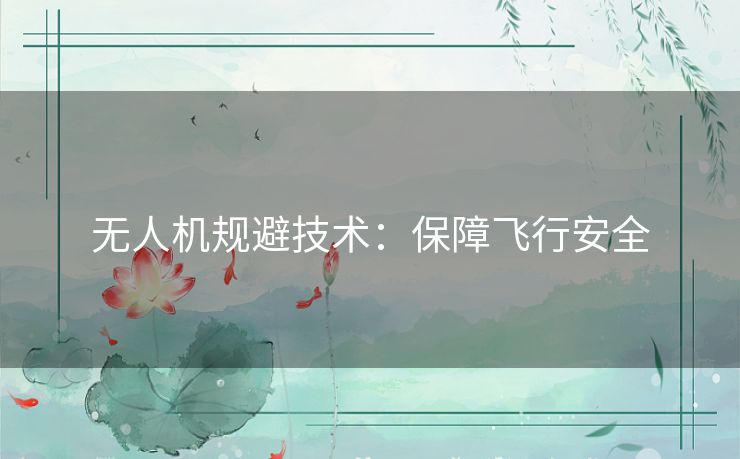 无人机规避技术:保障飞行安全 无人机规避技术:保障飞行安全