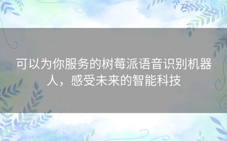 可以为你服务的树莓派语音识别机器人,感受未来的智能科技 可以为你服务的树莓派语音识别机器人,感受未来的智能科技
