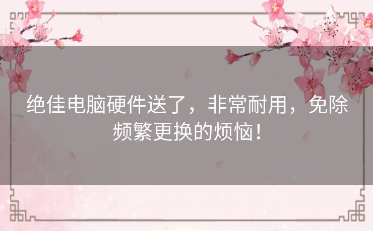 绝佳电脑硬件送了，非常耐用，免除频繁更换的烦恼！