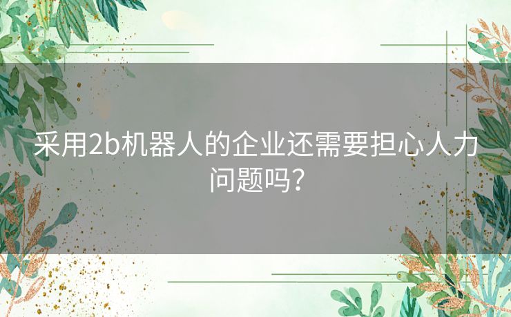 采用2b机器人的企业还需要担心人力问题吗？