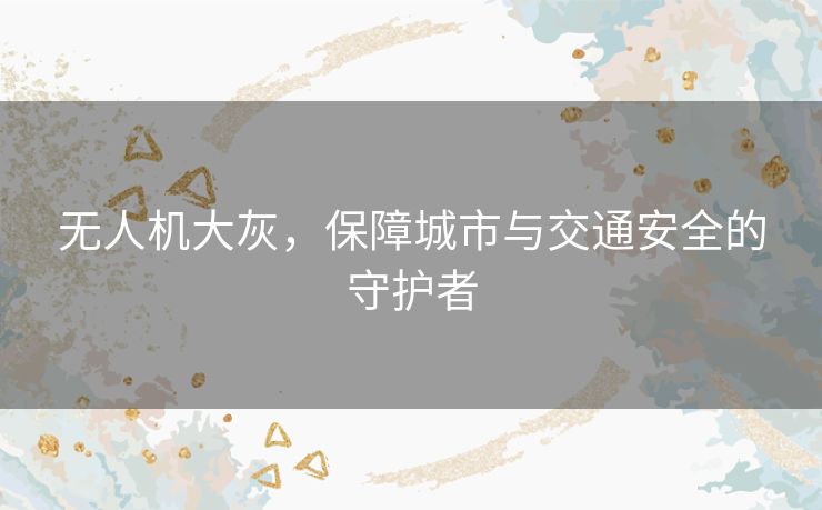 无人机大灰,保障城市与交通安全的守护者 无人机大灰,保障城市与交通安全的守护者