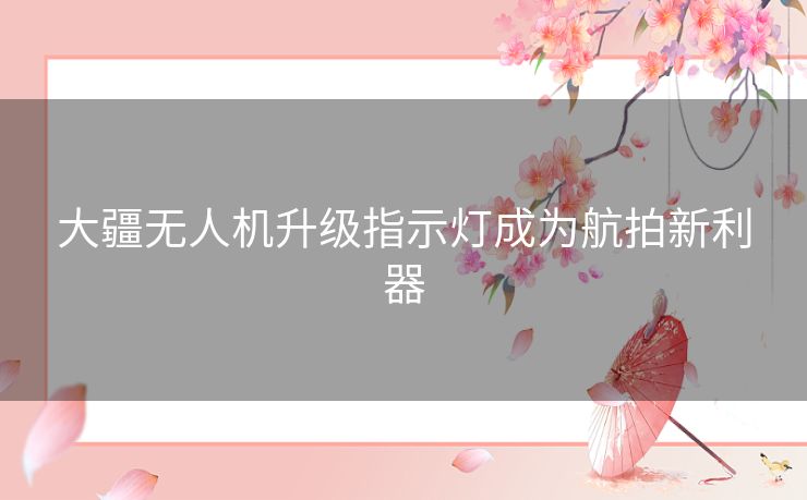 大疆无人机升级指示灯成为航拍新利器 大疆无人机升级指示灯成为航拍新利器