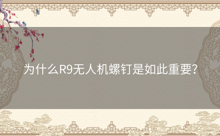 为什么R9无人机螺钉是如此重要? 为什么R9无人机螺钉是如此重要?