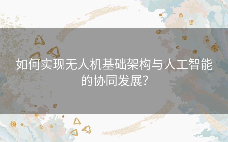 如何实现无人机基础架构与人工智能的协同发展? 如何实现无人机基础架构与人工智能的协同发展?