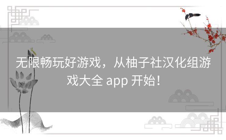 无限畅玩好游戏，从柚子社汉化组游戏大全 app 开始！